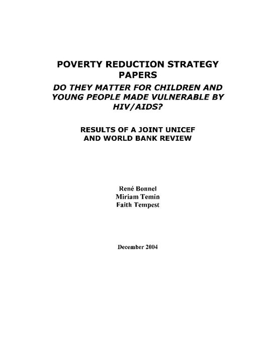 poverty reduction strategy research papers