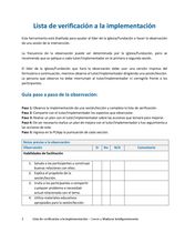 Lista de verificación a la implementación - Crecer y Madurar Inteligentemente