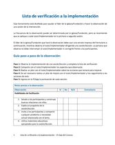 Lista de verificación a la implementación - El Viaje del Germen