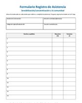 Formulario de Registro de Asistencia - Sensibilización a la comunidad
