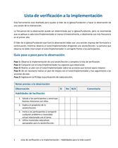 Lista de verificación a la implementación - Habiidades para la Vida Juvenil